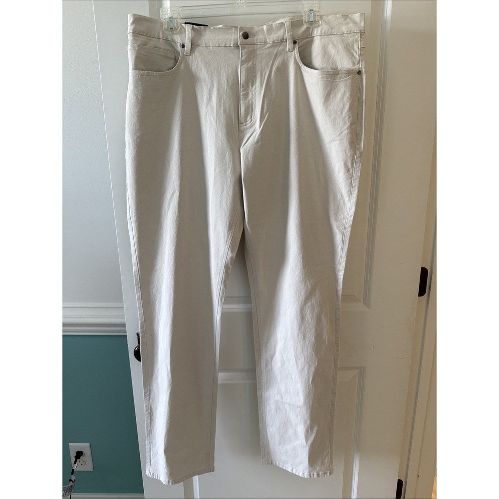 New Men's Footjoy 1857 Sueded Cotton Twill 5 Pocket Pants - Stone - 42/34 FJ